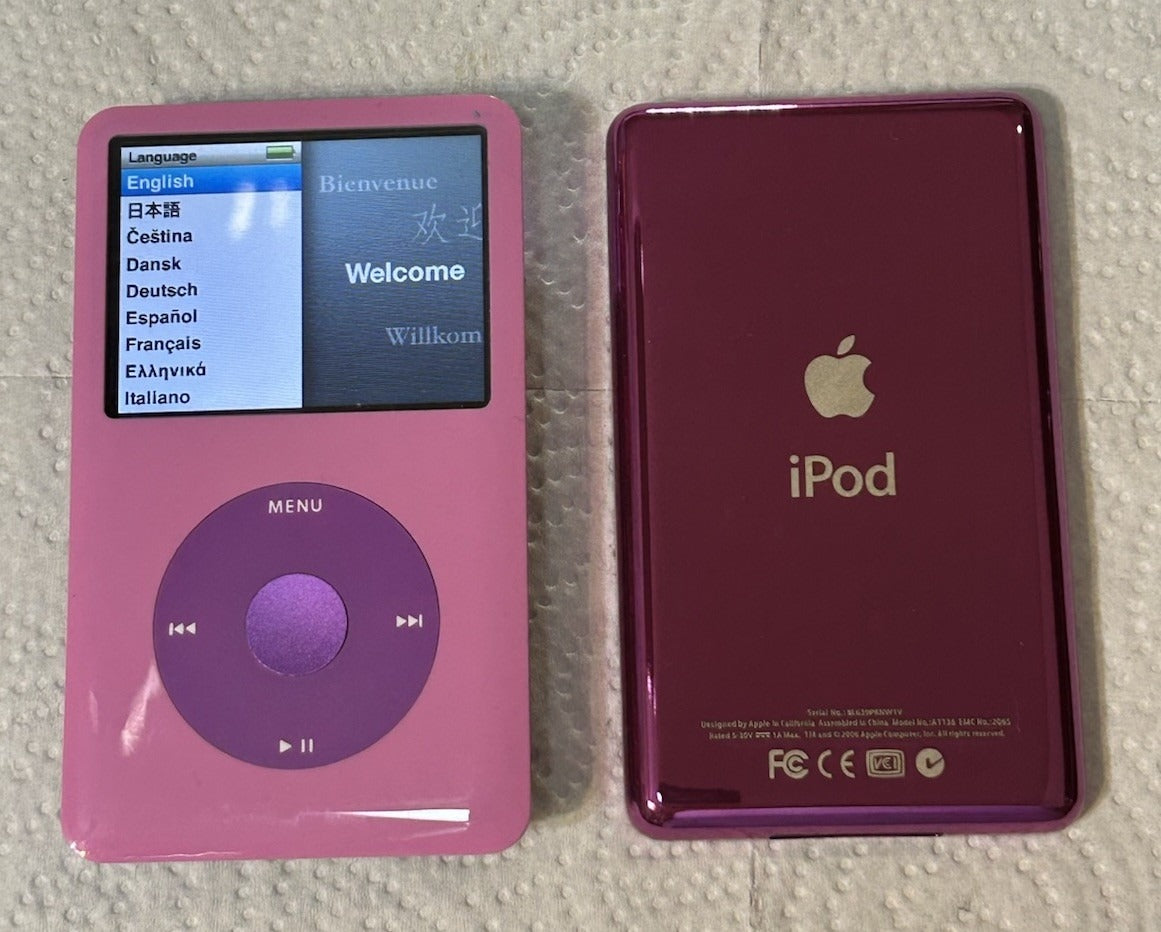 Apple iPod Classic 7th Generation Pinky Pink Back | 2TB SSD Bluetooth Mod | USB-C Fast Charging | Upgraded Mega Battery | Fully Refurbished | Rare Edition