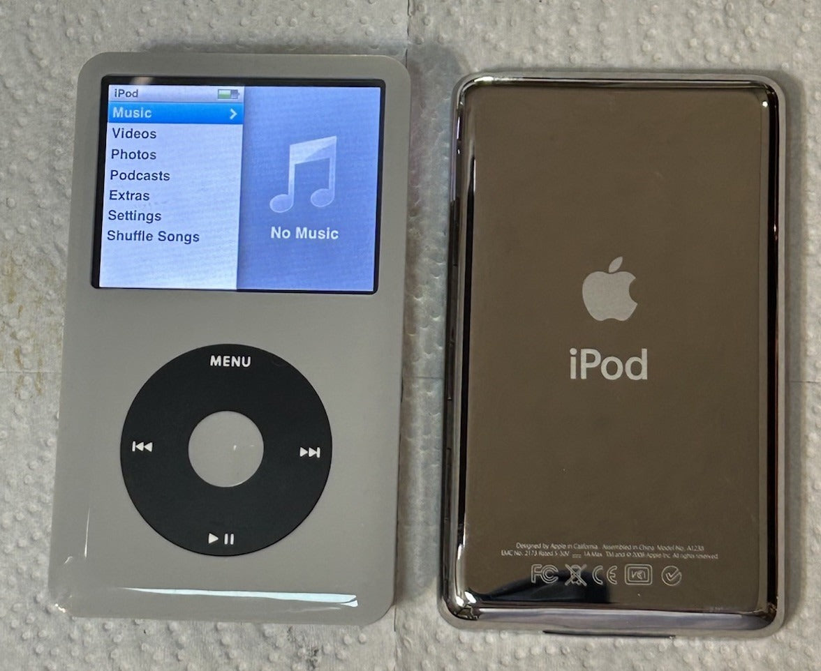Apple iPod Classic 7th Generation Gray Silver Back | 2TB SSD Bluetooth Mod | USB-C Fast Charging | Upgraded Mega Battery | Fully Refurbished | Rare Edition