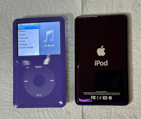 Apple iPod Classic 7th Generation  Purple Purple Back | 2TB SSD Bluetooth Mod | USB-C Fast Charging | Upgraded Mega Battery | Fully Refurbished | Rare Edition
